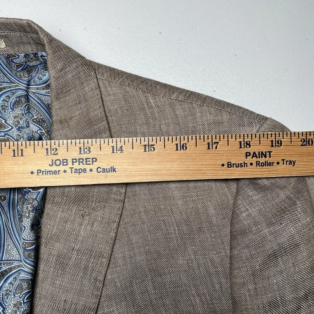 Joe Joseph Abboud Blazer 42XL Linen 2B2V Slim Fit Peak Lapel Brown Taupe